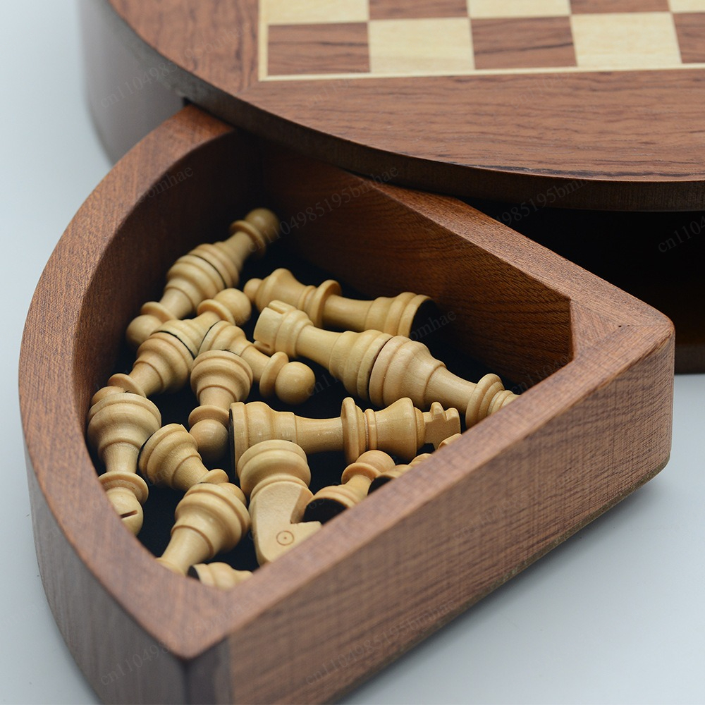 Chess Set Wooden - Juego de Ajedrez Magnético Giratorio, Tablero