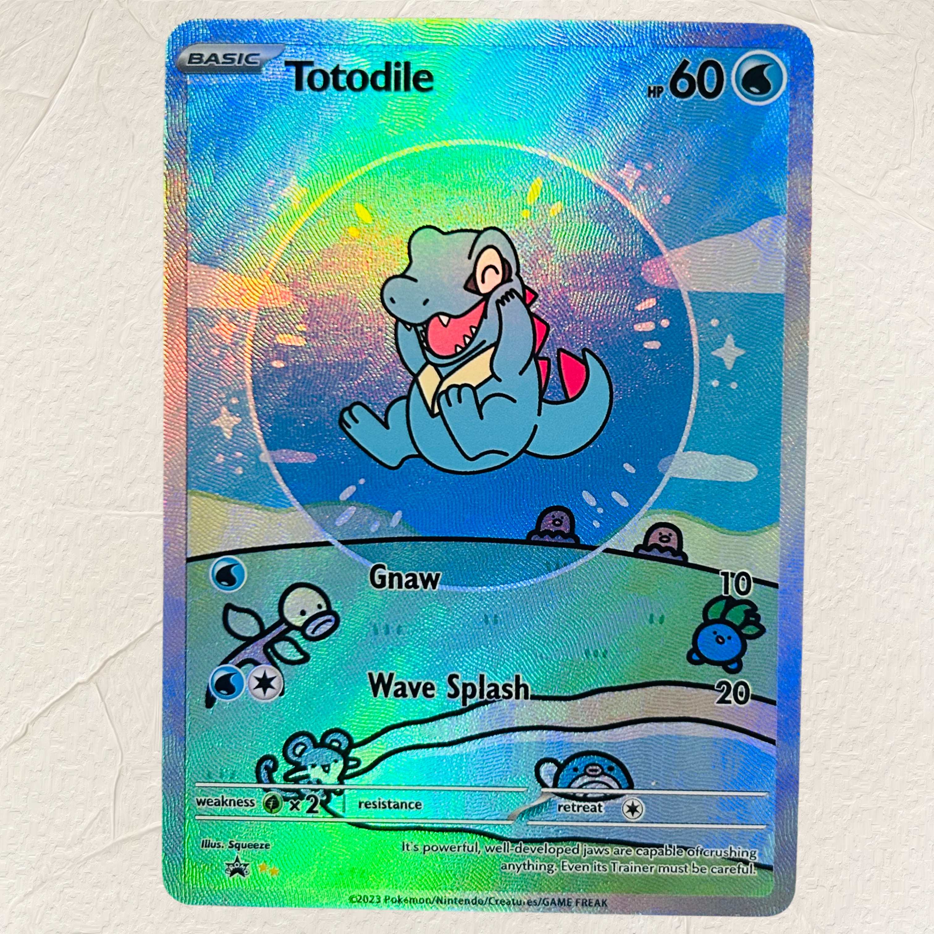 Board Game English - Tarjetas de Pokémon Totodile con Textura