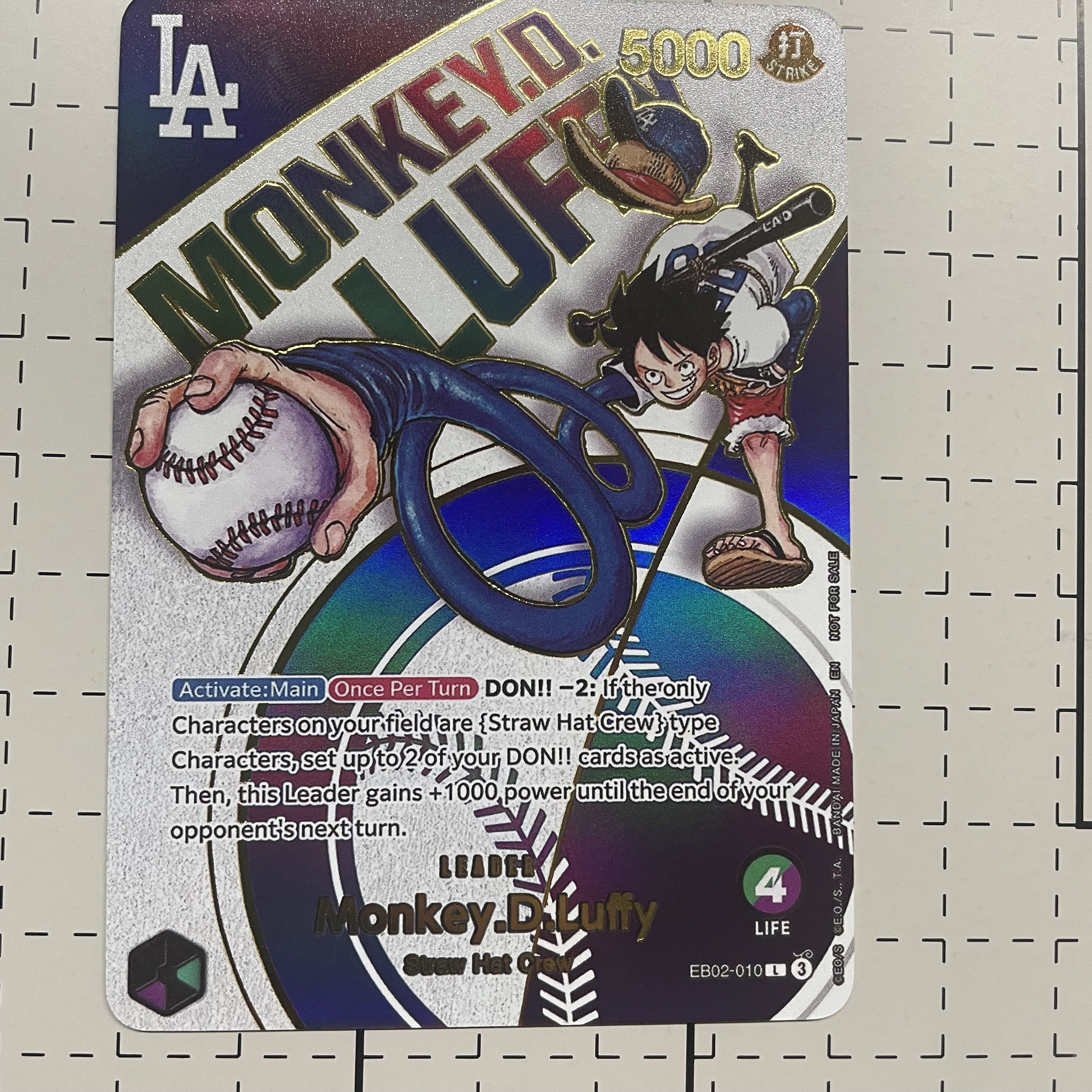 Board Game English - Tarjeta Flash de béisbol Luffy de