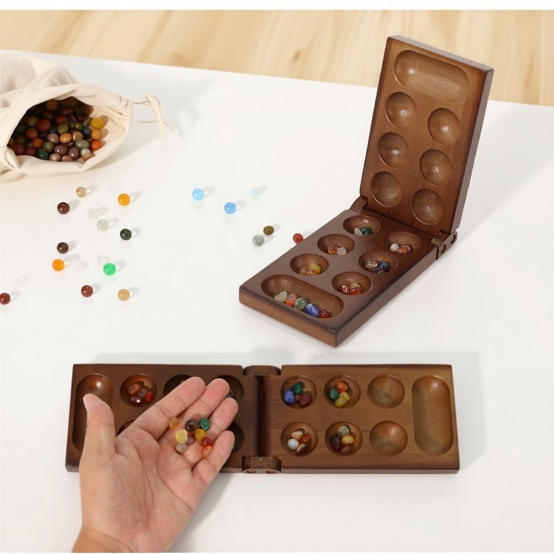 Chess Set Wooden - Juego de ajedrez africano Mancala antiguo,