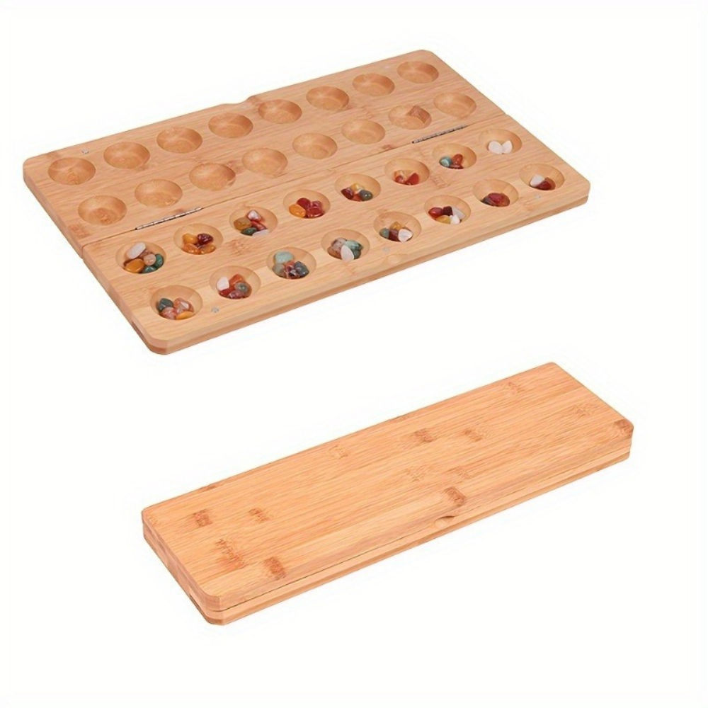 Chess Set Wooden - Juego de Mesa Mancala Plegable Portátil