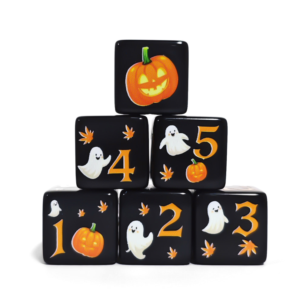 Board Game Print - 12 dados D6 de acrílico negro