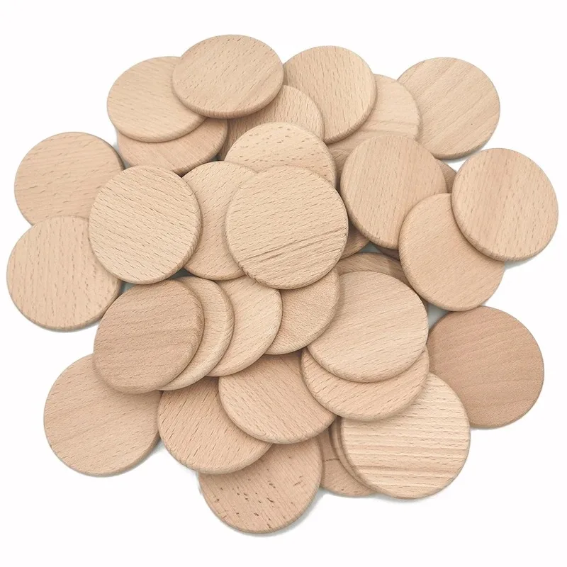Board Game Loop - 50 Piezas de Círculos de Madera