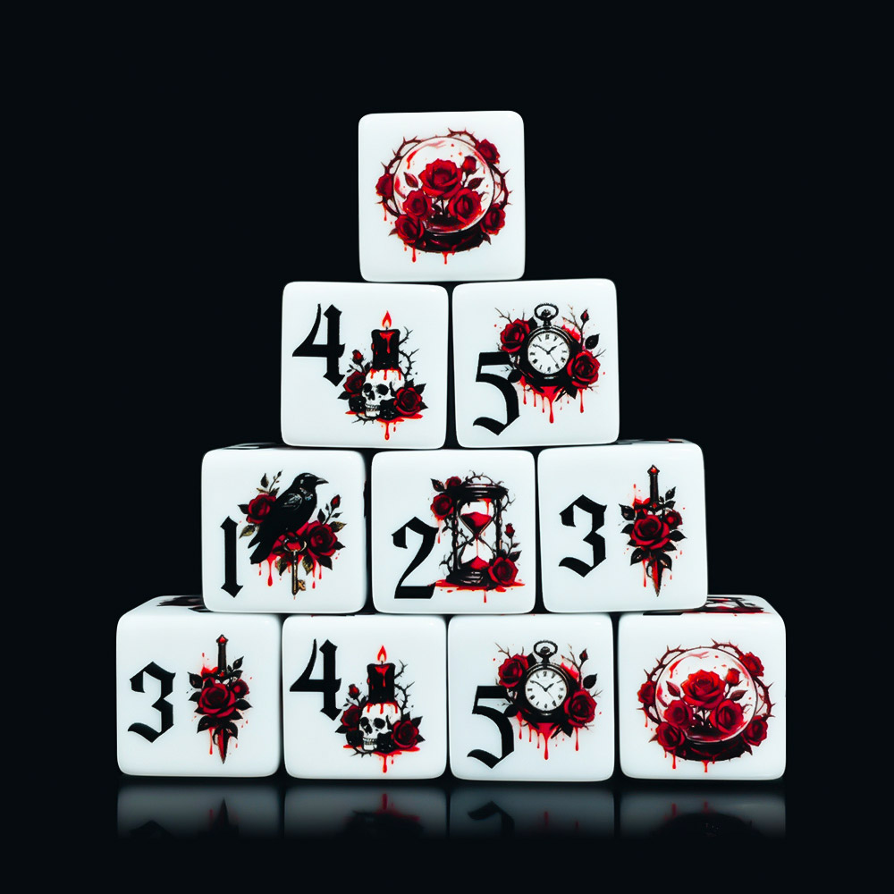 12 dados acrílicos D6 de 16 mm - Board Game Print reseña y precio