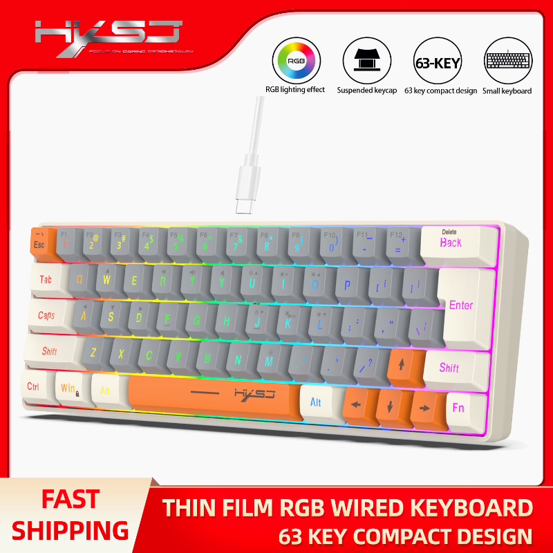 Teclado RGB USB con cable, 63  - Board Game Journal reseña y precio