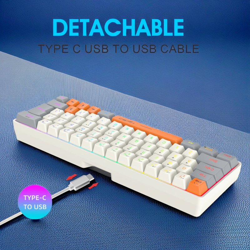 Teclado RGB USB con cable, 63  - Board Game Journal reseña y precio