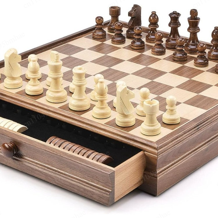 Juego de ajedrez y damas de ma - Chess Set Wooden reseña y precio