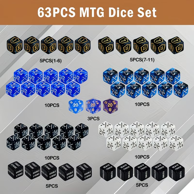 Juego de 63 dados D6 para cont - Board Game Dnd reseña y precio
