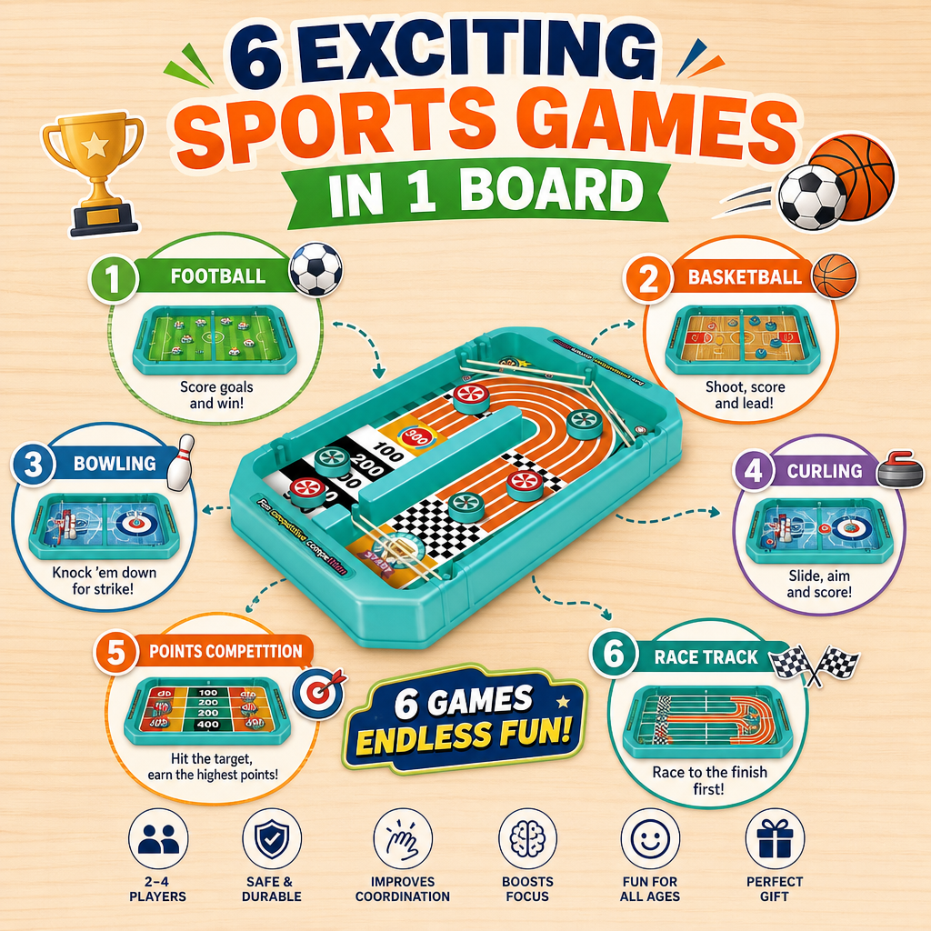 Juego de Mesa Deportivo 6 en 1 - Board Game Electronic Table reseña y precio