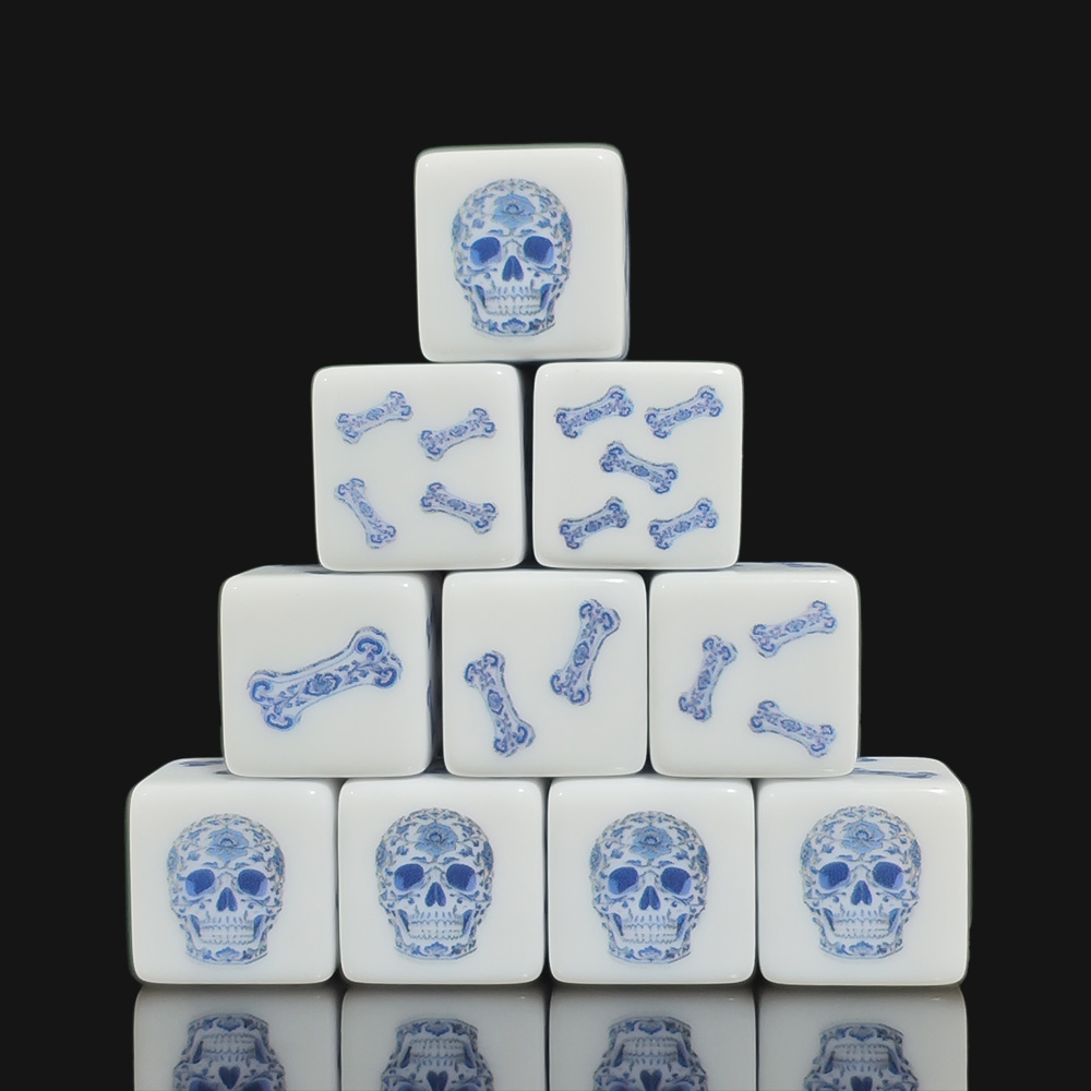 12 dados acrílicos blancos de  - Board Game Print reseña y precio