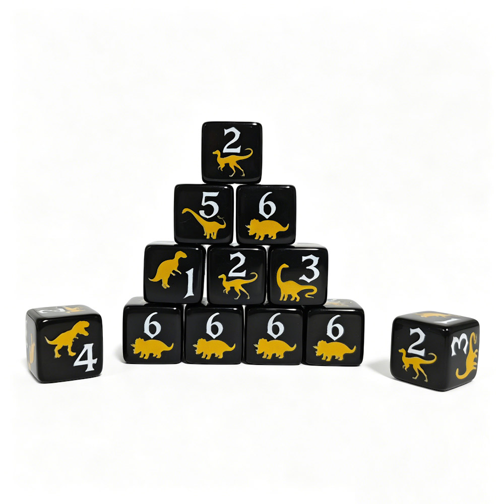 12 dados acrílicos de dinosaur - Board Game Print reseña y precio