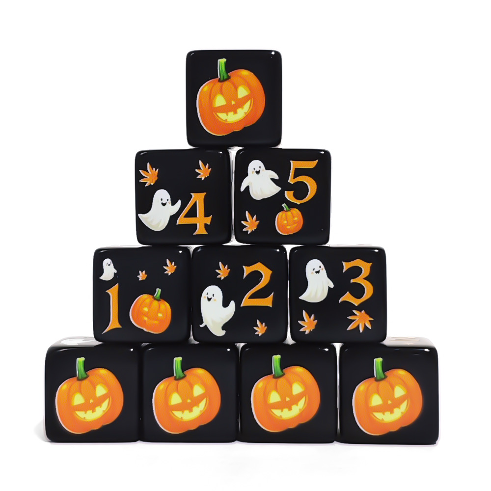 12 dados D6 de acrílico negro  - Board Game Print reseña y precio