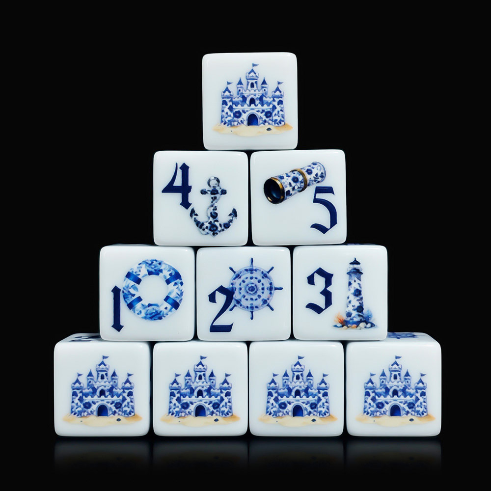 12 dados acrílicos náuticos az - Board Game Print reseña y precio